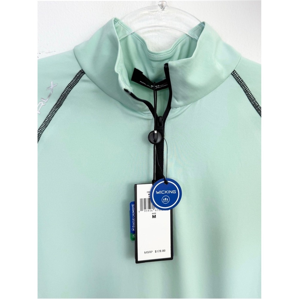 RLX Ralph Lauren Airflow Quarter Zip Golf Pullover Mint Green Size Medium NWT - Picture 4 of 7